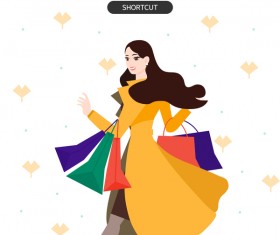 People shopping fashion background vector 08
