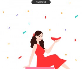 People shopping fashion background vector 09