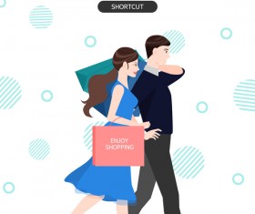 People shopping fashion background vector 10