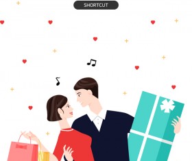 People shopping fashion background vector 11