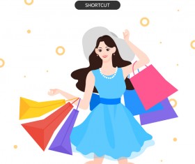 People shopping fashion background vector 12