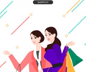 People shopping fashion background vector 13