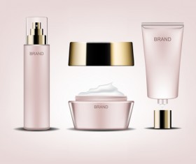 Pink cosmetic mockup poster template vector