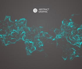 Points with Lines and connection abstract background vector 03