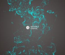 Points with Lines and connection abstract background vector 05