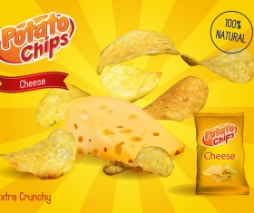 Potato chips poster advertising vector 01