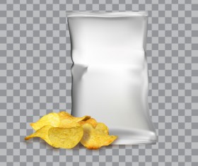 Potato chips with package illustration vector