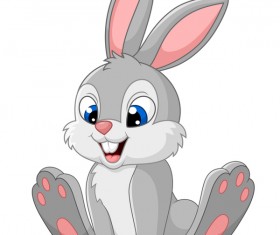 Rabbit cute cartoon vector 01