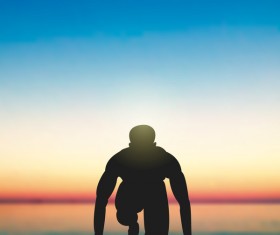 Ready to runing man silhouette vector 01