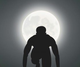 Ready to runing man silhouette vector 02