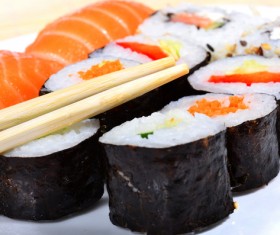 Rice and Vegetable Roll Sushi Stock Photo 01