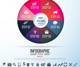 Round infographic and business icons vector 04
