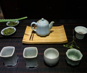 Ru kiln ceramic tea sets Stock Photo