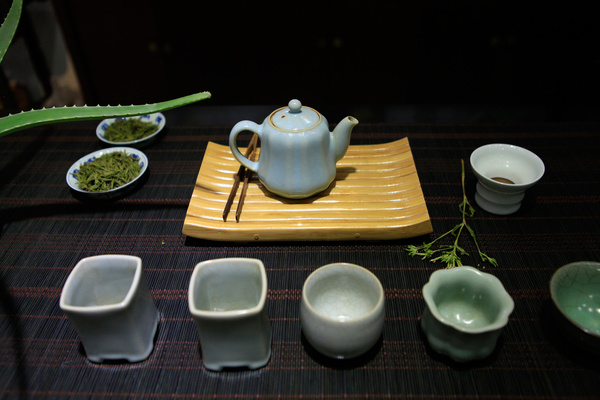 Ru kiln ceramic tea sets Stock Photo