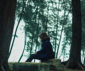 Sad lonely girls Stock Photo