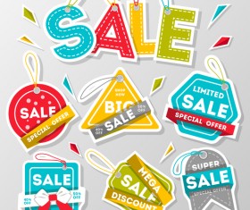Sale tags sticker vector material