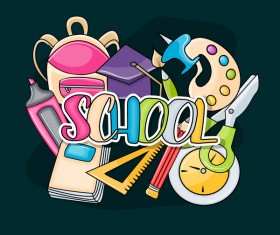 School hand drawn background vector 03