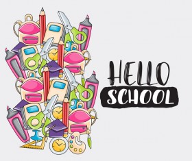 School hand drawn background vector 05