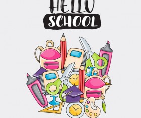 School hand drawn background vector 07