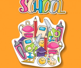 School hand drawn background vector 09