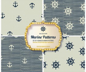 Sea seamless pattern vector material set 01