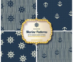 Sea seamless pattern vector material set 02