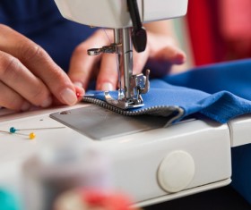Sewing machine making clothes Stock Photo 01