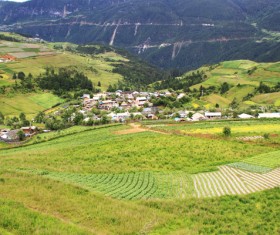 Shangri-La Pastoral scenery Stock Photo