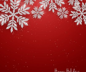 Silver snowflakes with red christmas vector 05