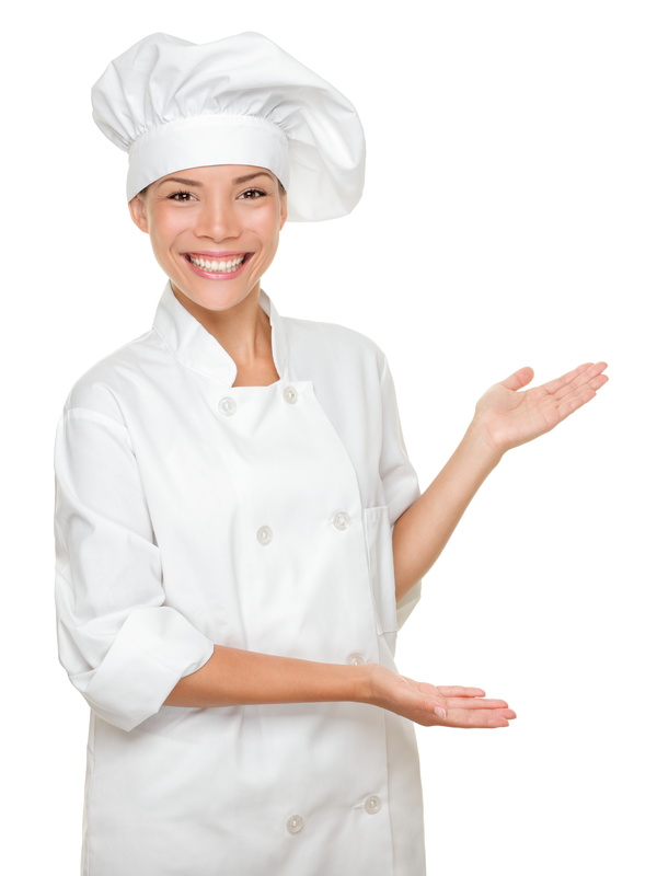 Smiling female cook Stock Photo