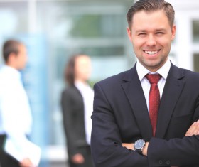 Smiling man wearing a suit Stock Photo