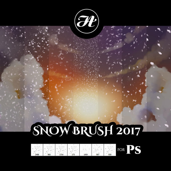 Snow effect photoshop brushes