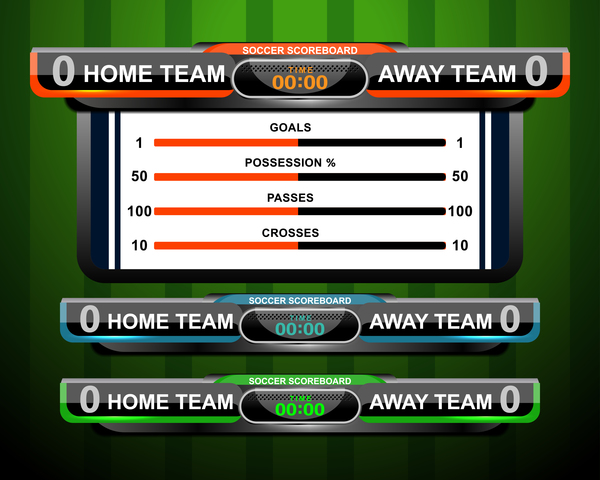 Soccer scoreboard template vectors 02