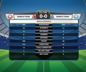 Soccer scoreboard template vectors 04