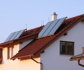Solar panels on the roof Stock Photo 01