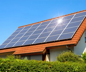 Solar panels on the roof Stock Photo 02