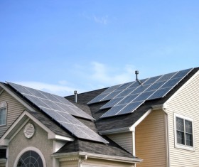Solar panels on the roof Stock Photo 03