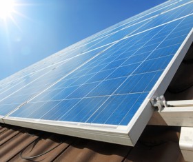 Solar panels on the roof Stock Photo 04