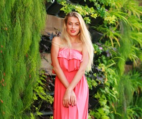 Spring street woman Stock Photo 02