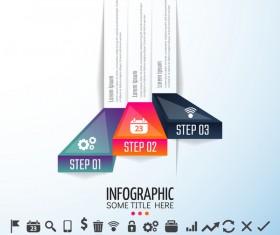 Steps with infographic template vector material 01