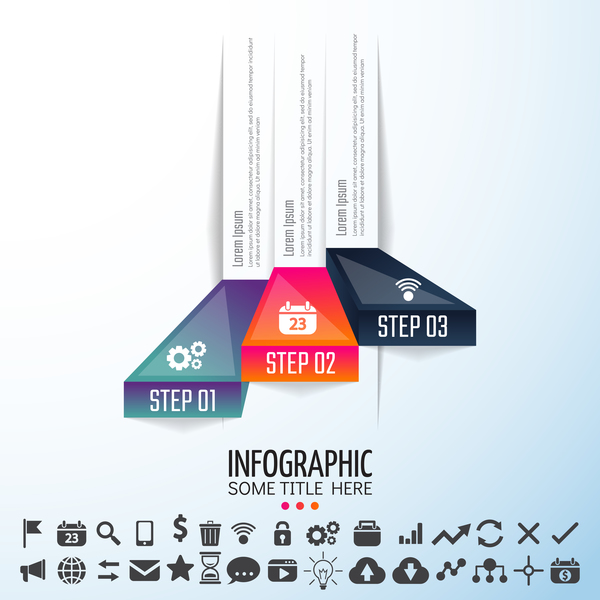 Steps with infographic template vector material 01