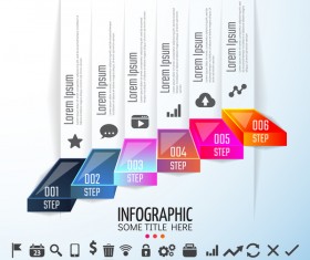 Steps with infographic template vector material 05