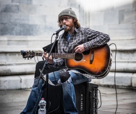 Street performers Stock Photo