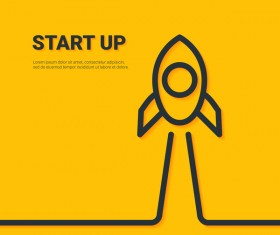 Sturt up with yellow background vector
