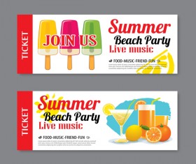 Summer beach party banners vector material 01
