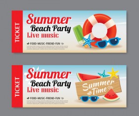 Summer beach party banners vector material 02