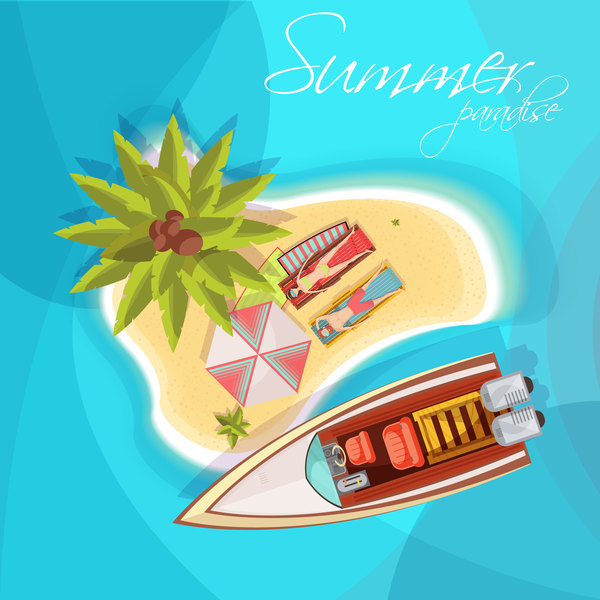 Summer holiday islands background vector
