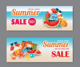 Summer special offer banners design vector 01