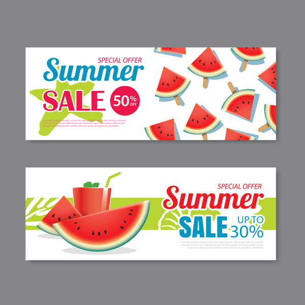 Summer special offer banners design vector 03