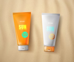 Sun potection cosmetics advertising poster vector 02